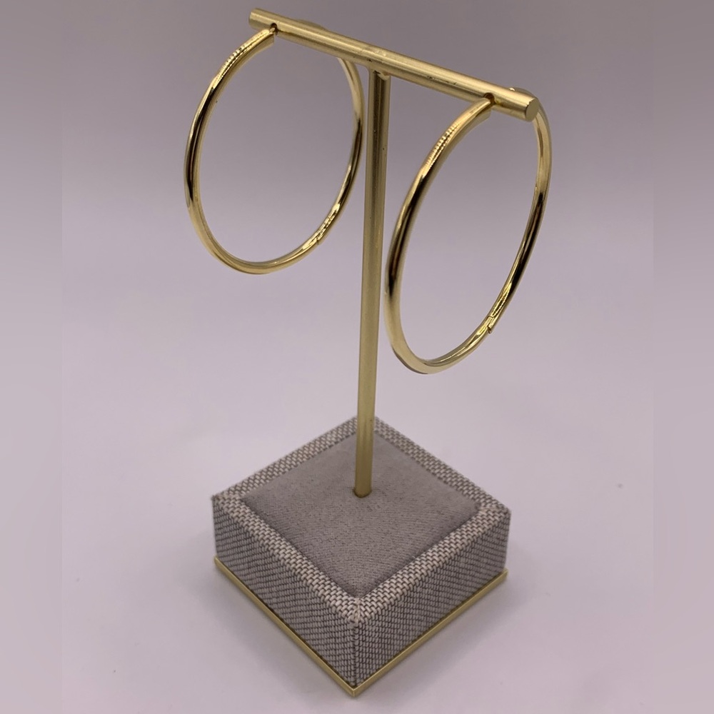 New PAJ 925 Sterling Silver gold plated hoop earrings